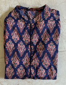 Elegant Printed Navy Blue Kurta