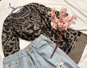 🎉Buy1 Get1 Free🎉Leopard Print Sweater Q