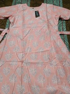 Pink Tree Print Kurta