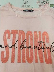 Pink "Strong and Beautiful" Graphic Tee