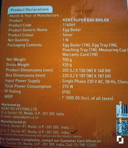 Kent egg boiler