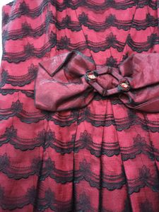 Elegant Red &amp; Black Lace Dress