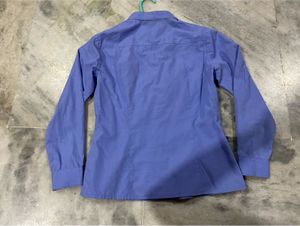 Classic Blue Fitted Button-Up Shirt