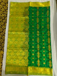 Green &amp; Yellow Silk Saree