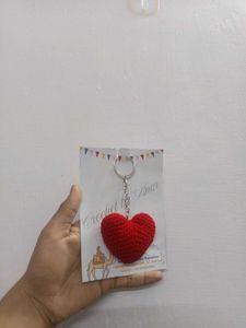 crochet heart ❤️ keychain 💫❣️