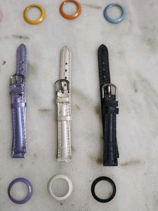 Assorted Watch Straps &amp; Rings