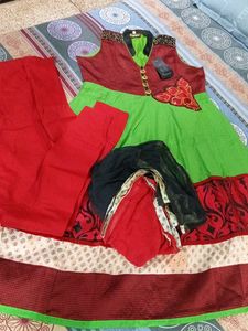 beautiful anarkali gown pant dupatta
