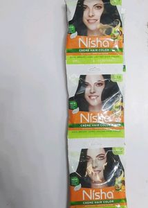 Nisha Creme Hair Colour . (Natural Black) Wholesale Pack Of 7