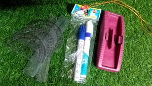 Marker,Duster, Scale & Protractor..