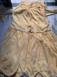 Yellow Sequined Kurta Set with Dupatta