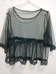 Black mesh top for women