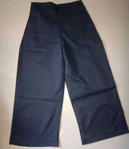 Stylish Wide-Leg Navy Pants