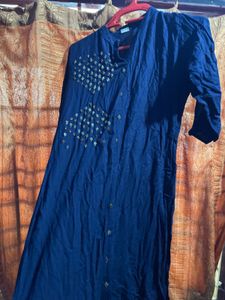 Navyblue Top with stone work(few stains Are There