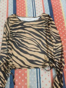 Trendy Animal Print Long Sleeve Top