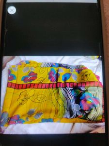 Vibrant Floral Print Saree