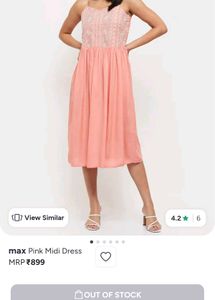 MAX Pink Embellished Midi Dress