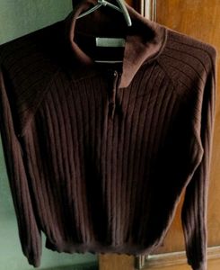 Burgundy Ribbed Polo Top