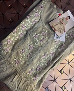 Stylish Dress with Embellished Neck
