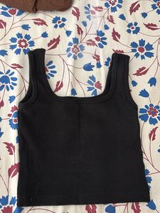 Basic Black Ribbed Tank Top