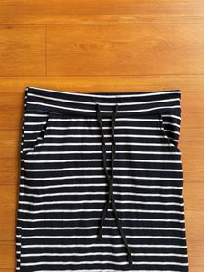 Striped Casual Midi Skirt