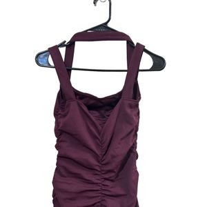 Maroon Halterneck Bodycon Dress
