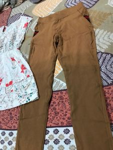 Floral Kurta with Brown Pants