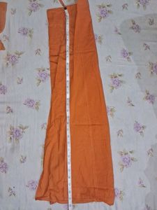 Orange Embroidered Chiffon Saree &amp; stiched blouse