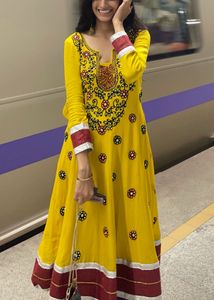Beautiful Yellow Embroidered Anarkali Kurta