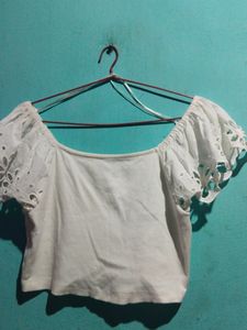 Zudio White Crop Top