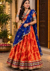 Tie-Dye Lehenga Choli Set