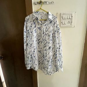 Abstract Print Oversized Shirt