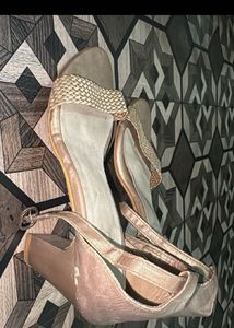 Elegant Rose Gold Strappy Heels