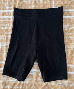 H&amp;M Black Biker Jersey Shorts