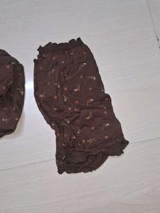 Vintage Brown Floral Print Leg Warmers of 2