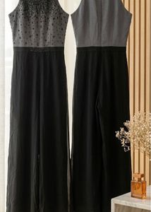 Lovely Halter Neck Grey &amp; Black Jumpsuit