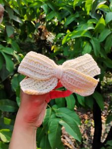 Handmade Crocheted Bow Hair Clip