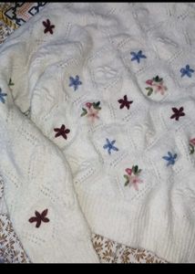 Floral Embroidered Knit Sweater
