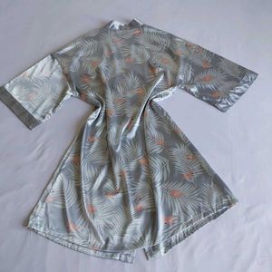 Silky Flamingo Print Robe 🎀✨️