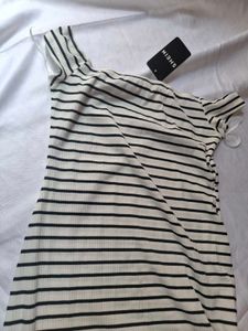 Striped One-Shoulder Dress