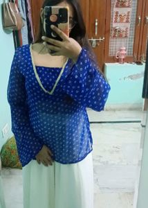 2 piece Elegant Blue Printed Kurta