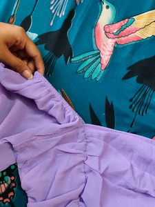 Lilac Ruched Mini Dress