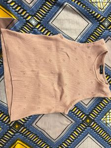 Pink Ribbed Tank Top