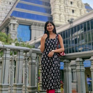 Elegant Black Printed Dress