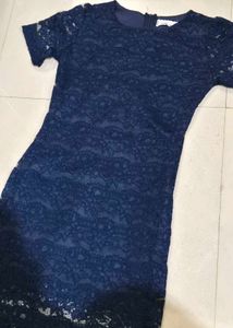 Elegant Navy Lace Dress