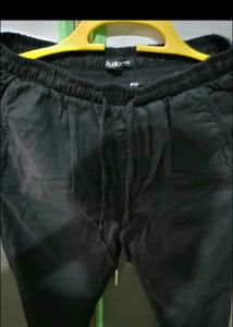 Black Casual Zudio Linen Pants