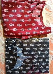 Stylish Printed short kurty 😍 (Set of 2) 💙❤️