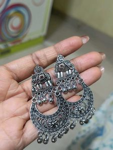 Silver Jhumka Earrings