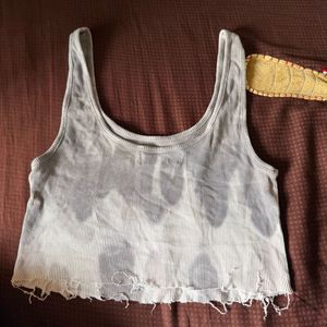 Tie-Dye Ribbed Crop Tank Top