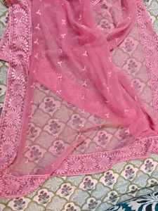 Mauve embroidered Kurta churidar and dupatta