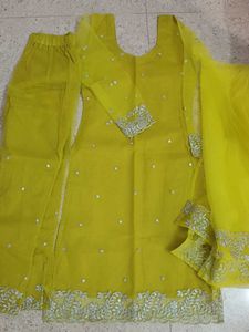 Stunning Yellow Embroidered Kurta Set